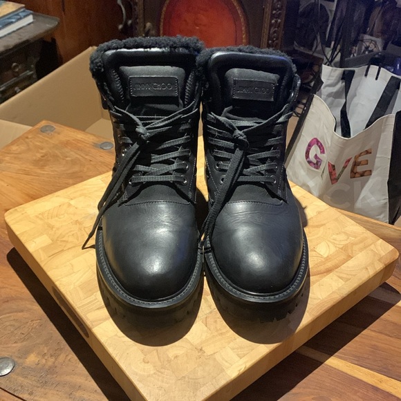 Jimmy Choo Shearling / Fur Boots Size 10.5 NEVER WORN - Picture 5 of 15